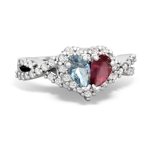 aquamarine-ruby engagement ring
