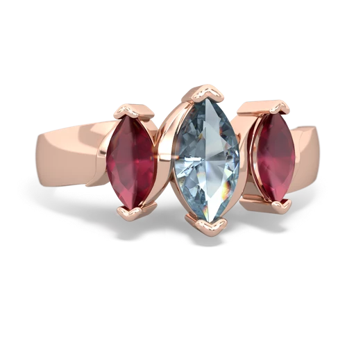 aquamarine-ruby keepsake ring