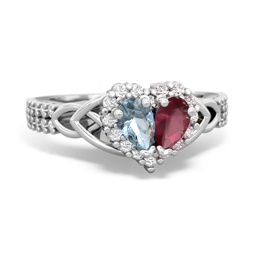 aquamarine-ruby keepsake engagement ring