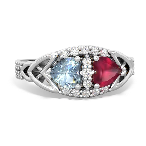 aquamarine-ruby keepsake engagement ring