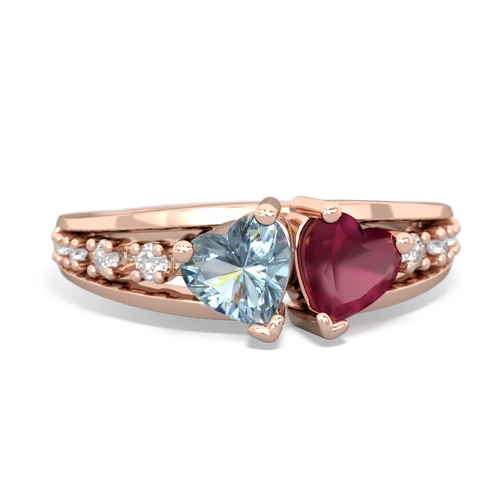 aquamarine-ruby modern ring