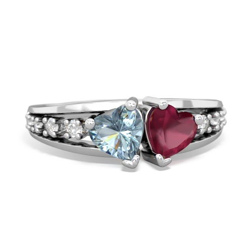 aquamarine-ruby modern ring