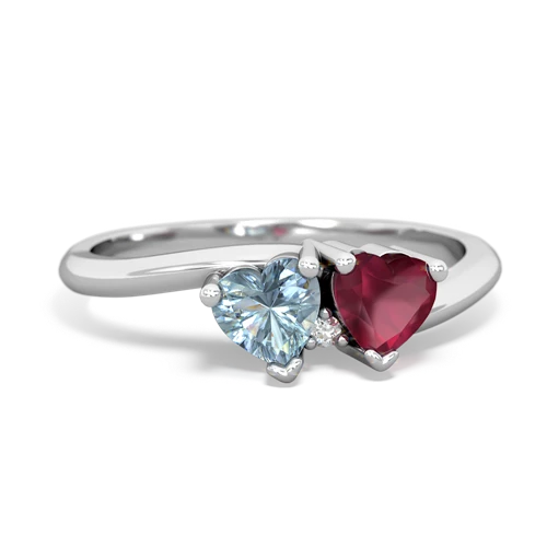 aquamarine-ruby sweethearts promise ring