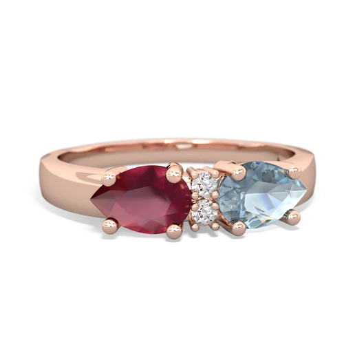 aquamarine-ruby timeless ring