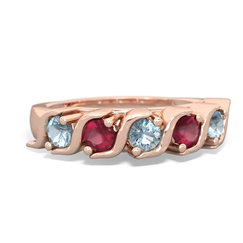 aquamarine-ruby timeless ring