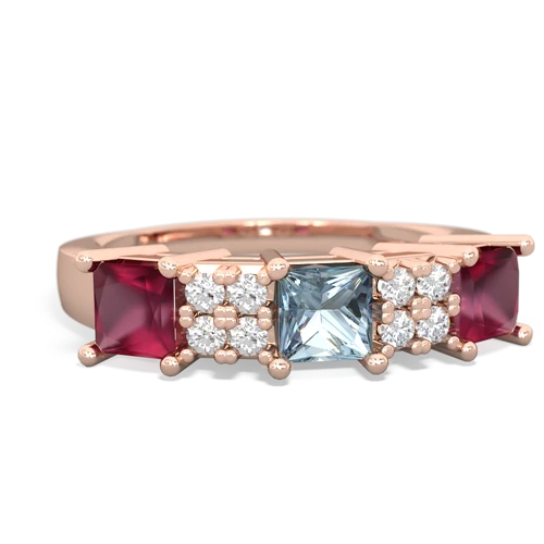 aquamarine-ruby timeless ring