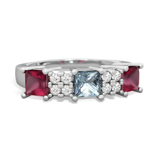 aquamarine-ruby timeless ring