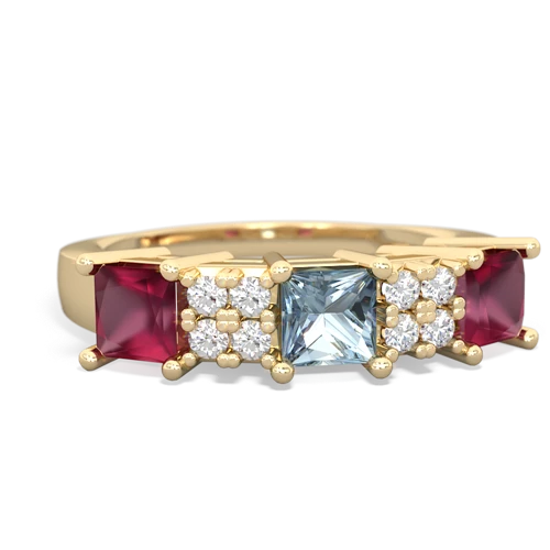 aquamarine-ruby timeless ring