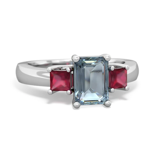 aquamarine-ruby timeless ring