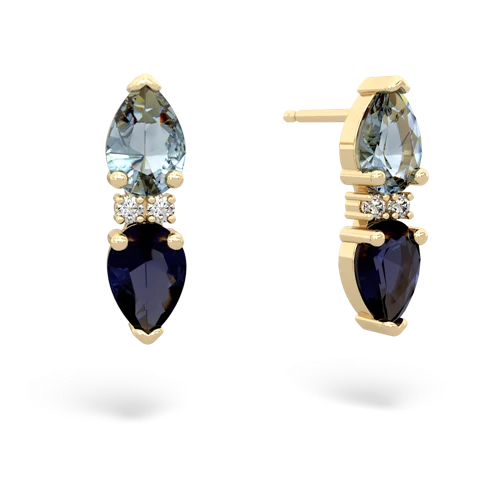 aquamarine-sapphire bowtie earrings