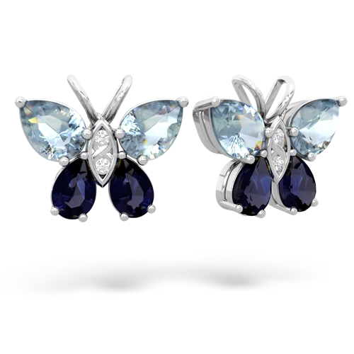 aquamarine-sapphire butterfly earrings