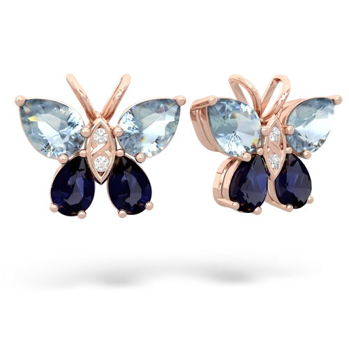 aquamarine-sapphire butterfly earrings