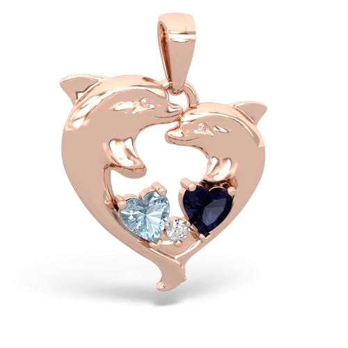 aquamarine-sapphire dolphins pendant
