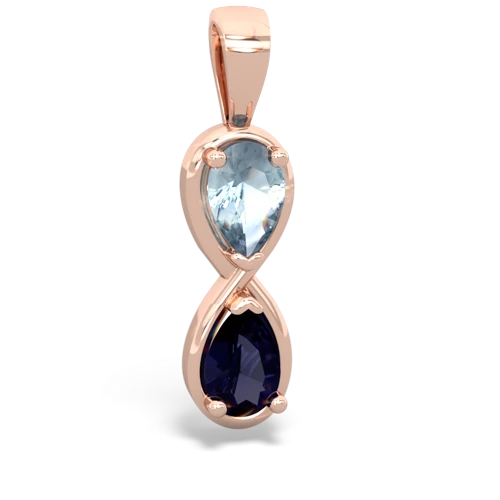 aquamarine-sapphire infinity pendant