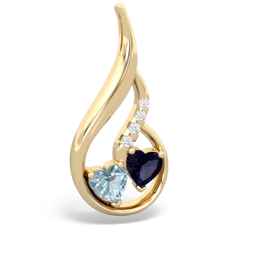 aquamarine-sapphire keepsake swirl pendant