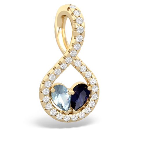 aquamarine-sapphire pave twist pendant
