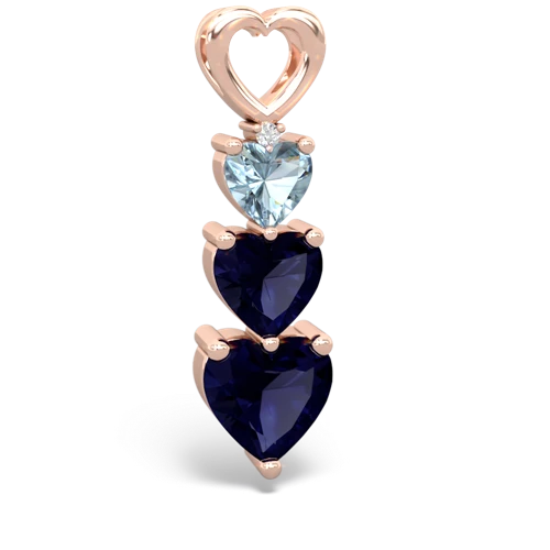 aquamarine-sapphire three stone pendant