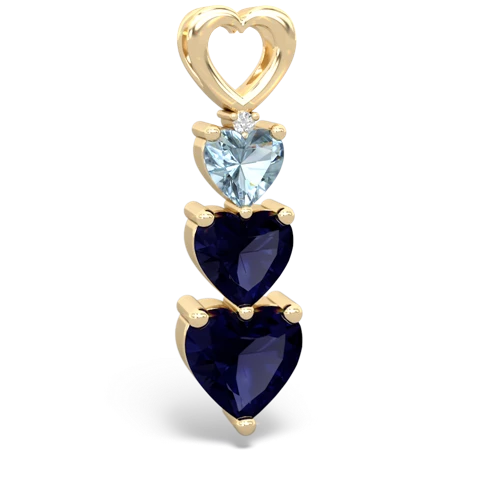 Genuine Aquamarine with Genuine Sapphire and Lab Created Pink Sapphire Past Present Future pendant