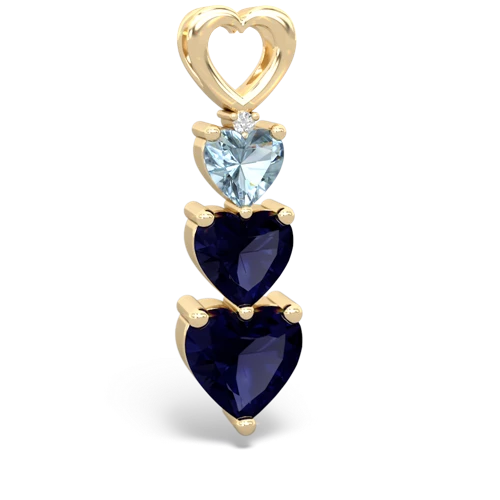 Aquamarine Genuine Aquamarine with Genuine Sapphire and Genuine London Blue Topaz Past Present Future pendant Pendant