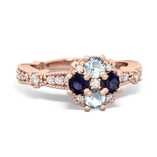 aquamarine-sapphire art deco engagement ring