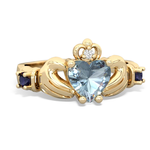 aquamarine-sapphire claddagh ring