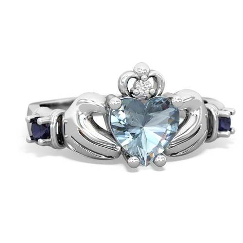 aquamarine-sapphire claddagh ring