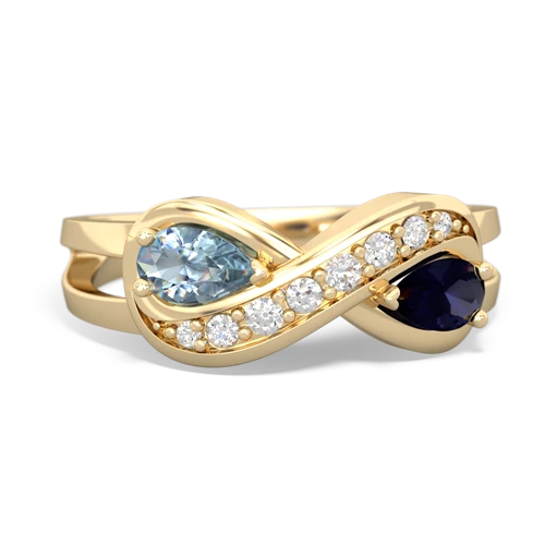 aquamarine-sapphire diamond infinity ring