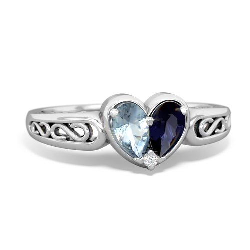 aquamarine-sapphire filligree ring