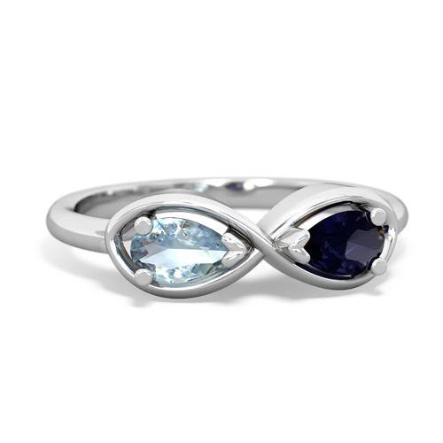 aquamarine-sapphire infinity ring