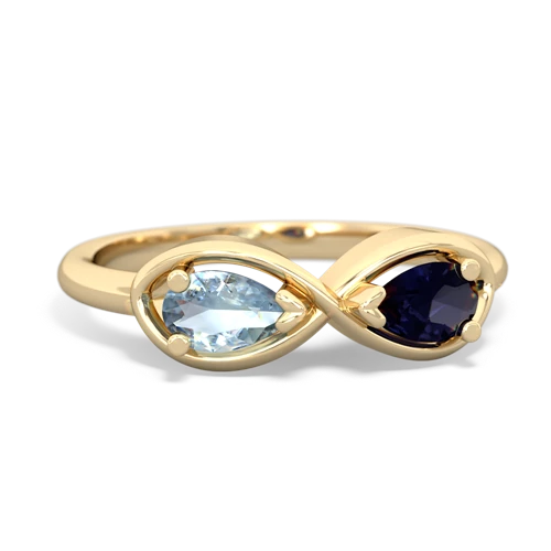 aquamarine-sapphire infinity ring
