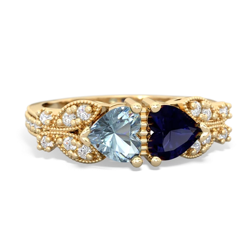 aquamarine-sapphire keepsake butterfly ring