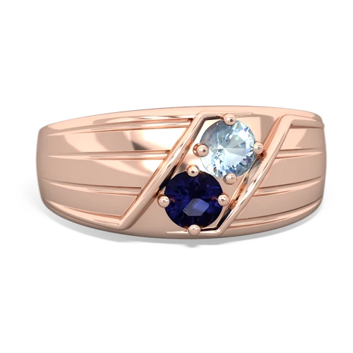 aquamarine-sapphire mens ring