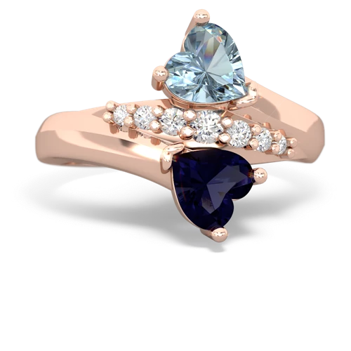 aquamarine-sapphire modern ring