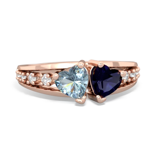 aquamarine-sapphire modern ring