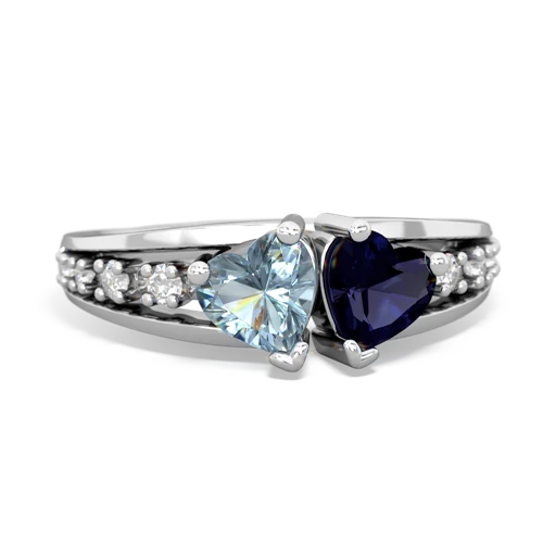 aquamarine-sapphire modern ring