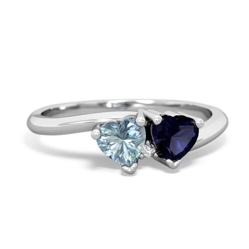 aquamarine-sapphire sweethearts promise ring