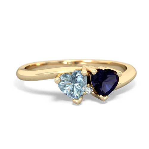 aquamarine-sapphire sweethearts promise ring