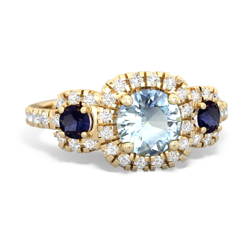 aquamarine-sapphire three stone regal ring