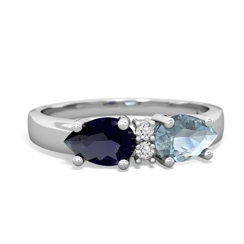 aquamarine-sapphire timeless ring