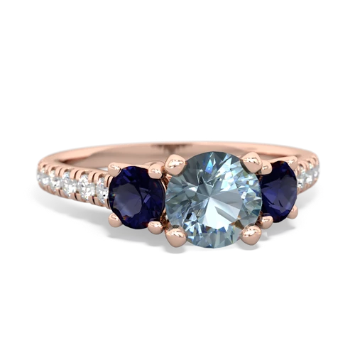 aquamarine-sapphire trellis pave ring