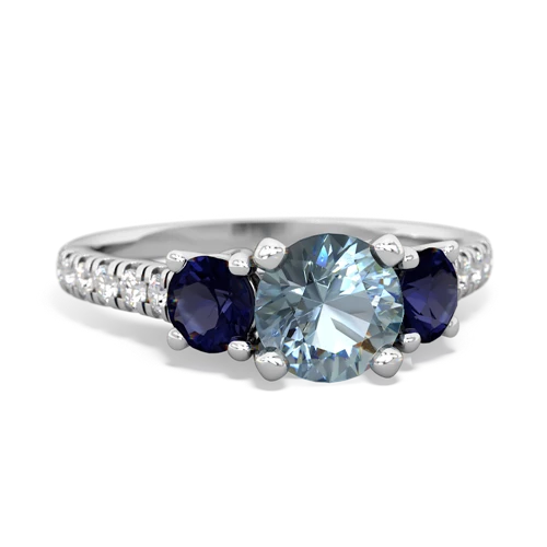 aquamarine-sapphire trellis pave ring