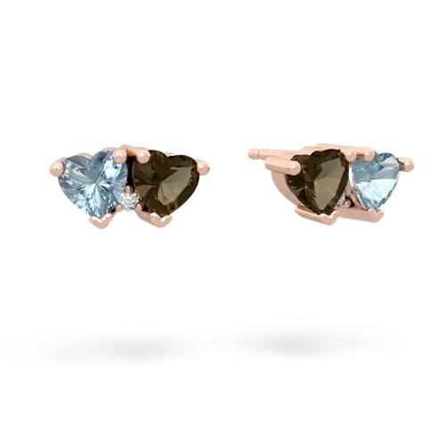 aquamarine-smoky quartz  earrings