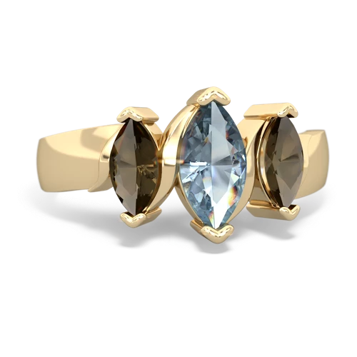 aquamarine-smoky quartz keepsake ring