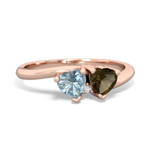 aquamarine-smoky quartz sweethearts promise ring