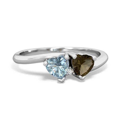 aquamarine-smoky quartz sweethearts promise ring