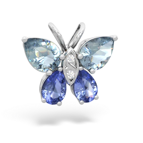 aquamarine-tanzanite butterfly pendant