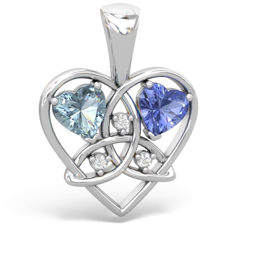 Aquamarine Genuine Aquamarine with Genuine Tanzanite Celtic Trinity Heart pendant Pendant