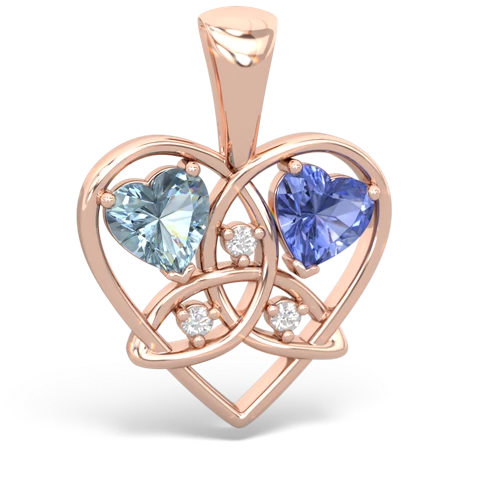 aquamarine-tanzanite celtic heart pendant