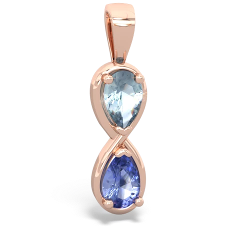 aquamarine-tanzanite infinity pendant