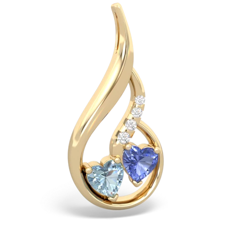 aquamarine-tanzanite keepsake swirl pendant